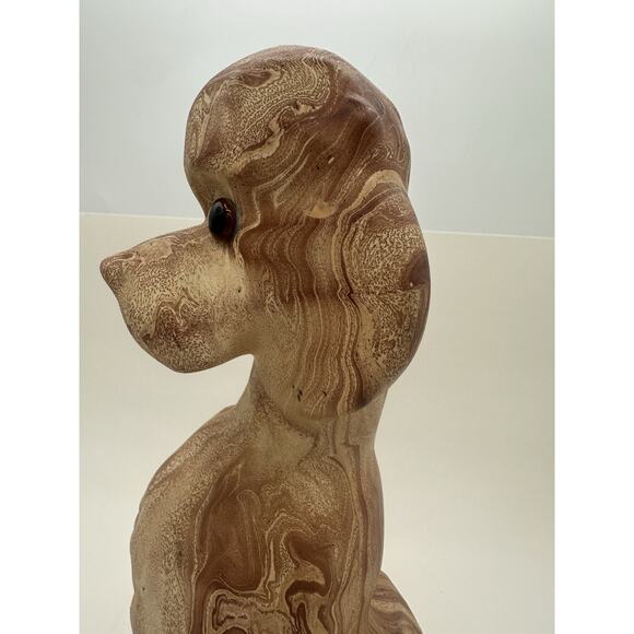 VTG Large 14" Pine Scented Pottery Colorado Poodle Statue Figure Brown Glaze - Picture 3 of 10